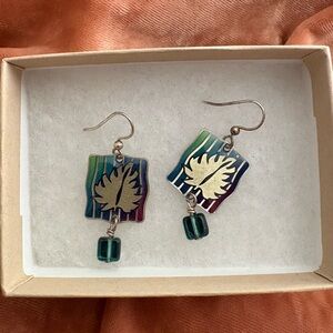 Dandelion Banana Leaf Earrings